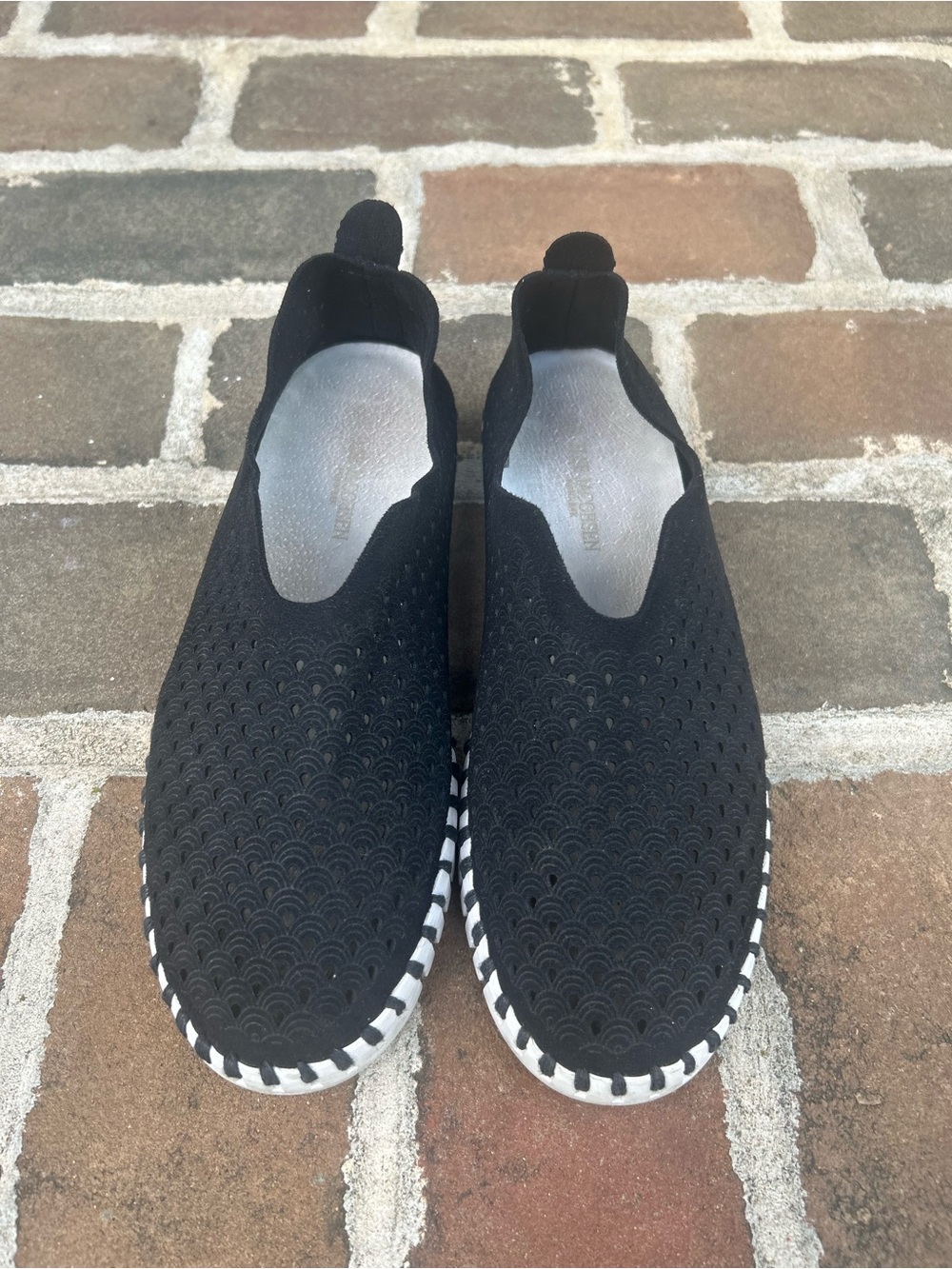 Ilse Jacobsen Tulip black suede cutout slip on minimalist flats 37 6.5 7 - Picture 3 of 10